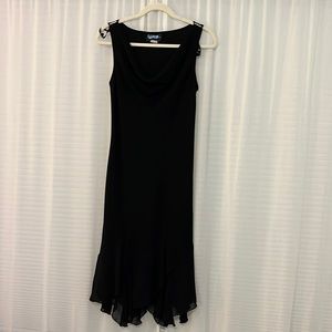Black mid-length cocktail dress, pretty details